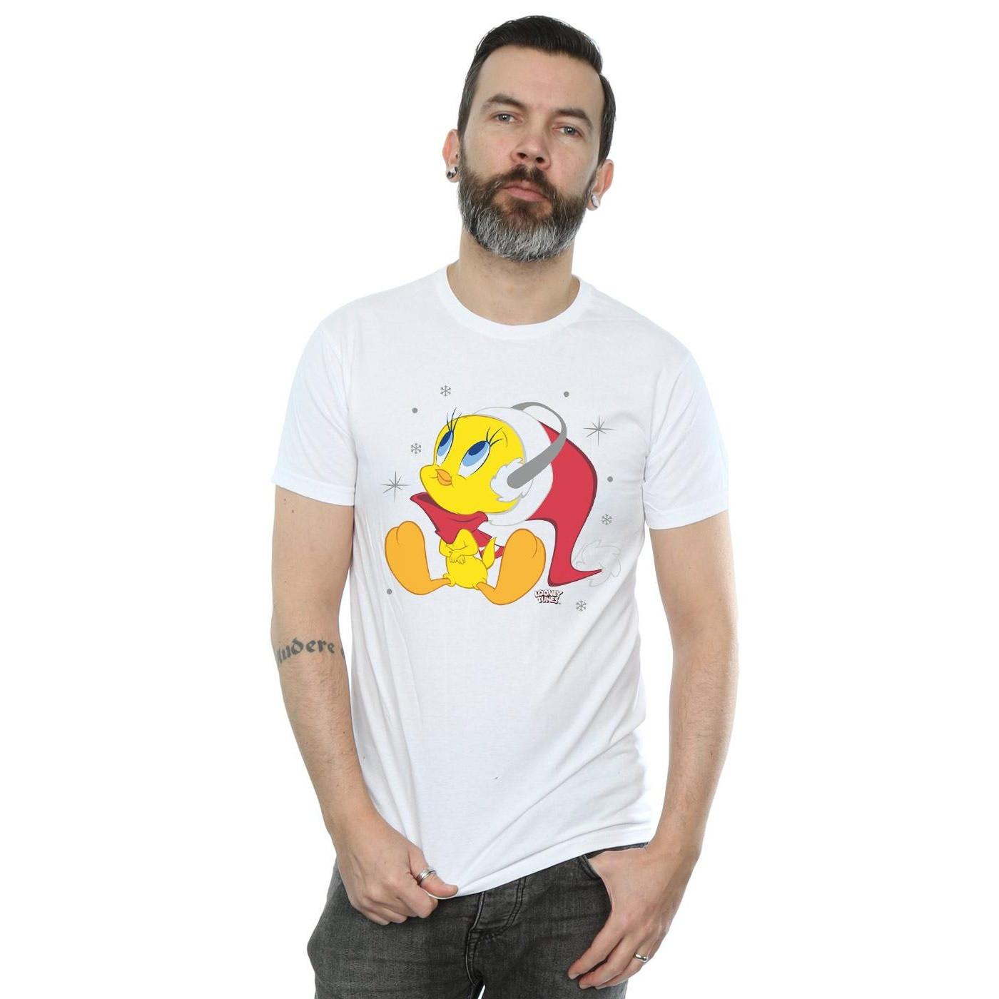 LOONEY TUNES Tweety Bird Christmas T-Shirt Maniche Corte  