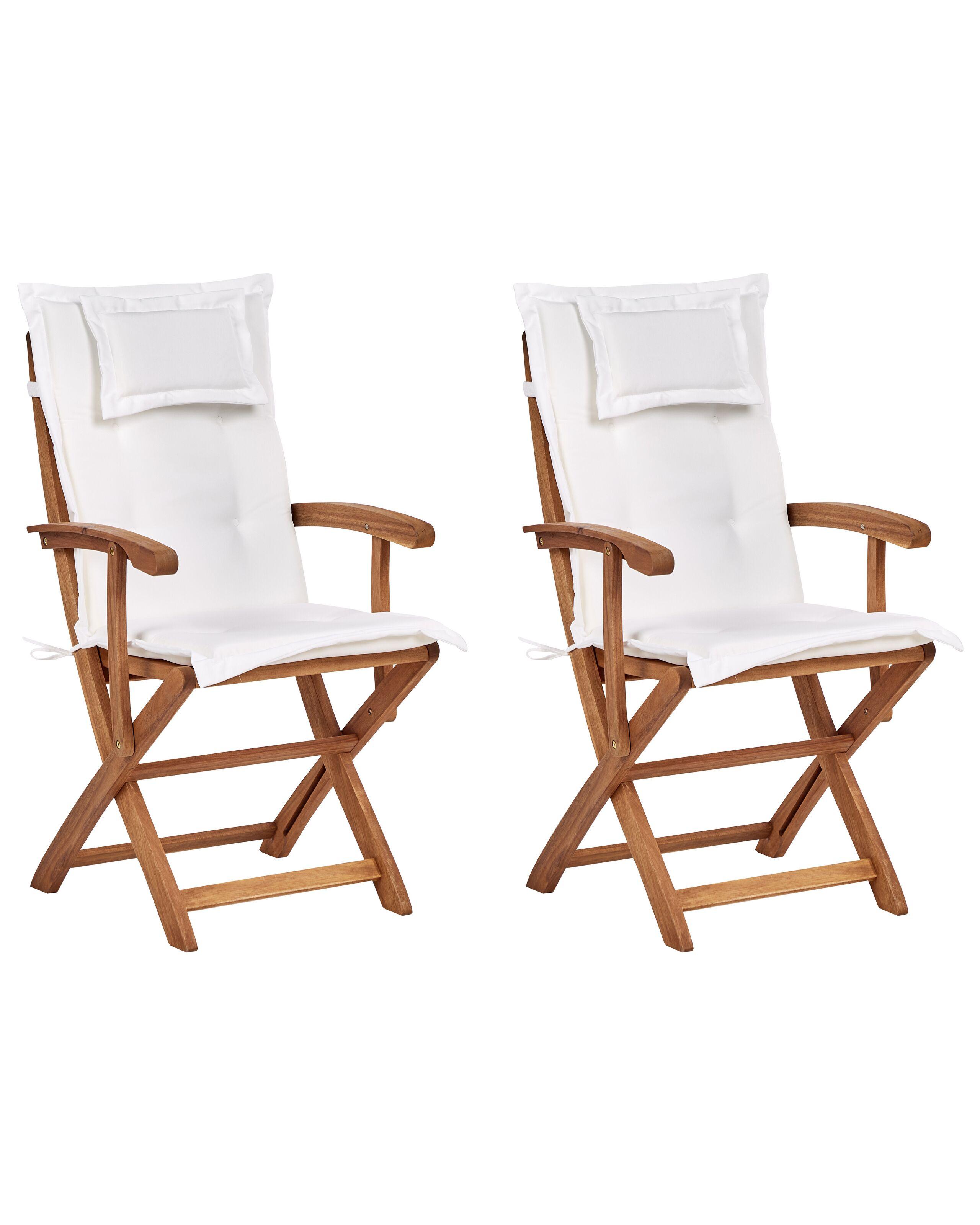 Beliani Lot de 2 chaises en Acacia Traditionnel MAUI II  