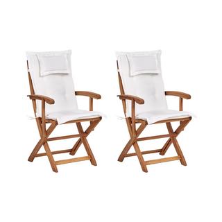 Beliani Lot de 2 chaises en Acacia Traditionnel MAUI II  