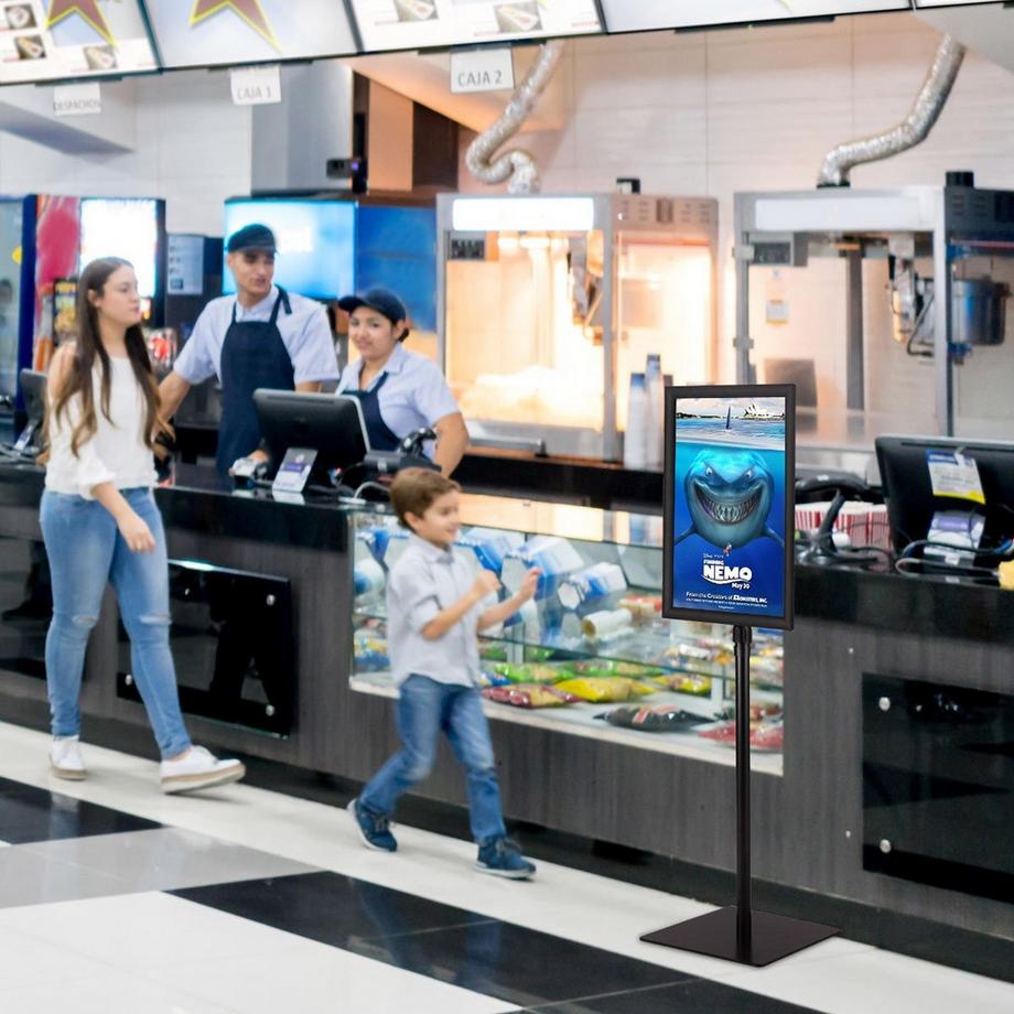 Northio  Infoständer A3 Höhenverstellbarer Abnehmbarer Plakatständer Plakat Silber/ Schwarz 42 x 29,5 cm-Schwarz 