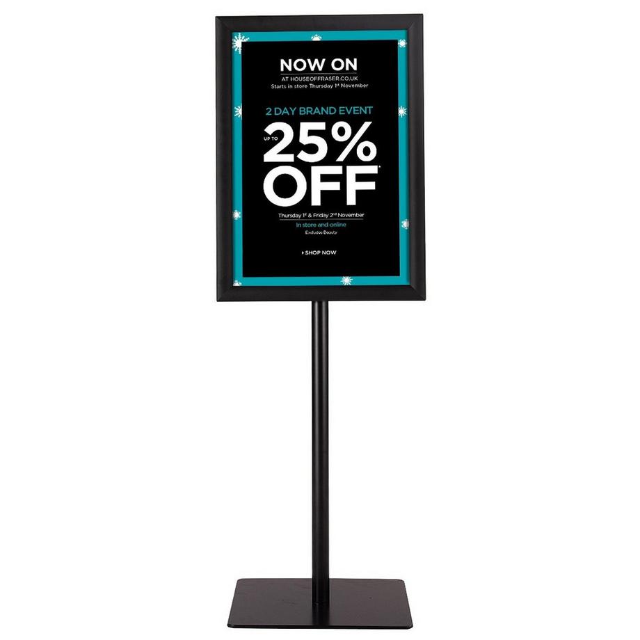 Northio  Infoständer A3 Höhenverstellbarer Abnehmbarer Plakatständer Plakat Silber/ Schwarz 42 x 29,5 cm-Schwarz 