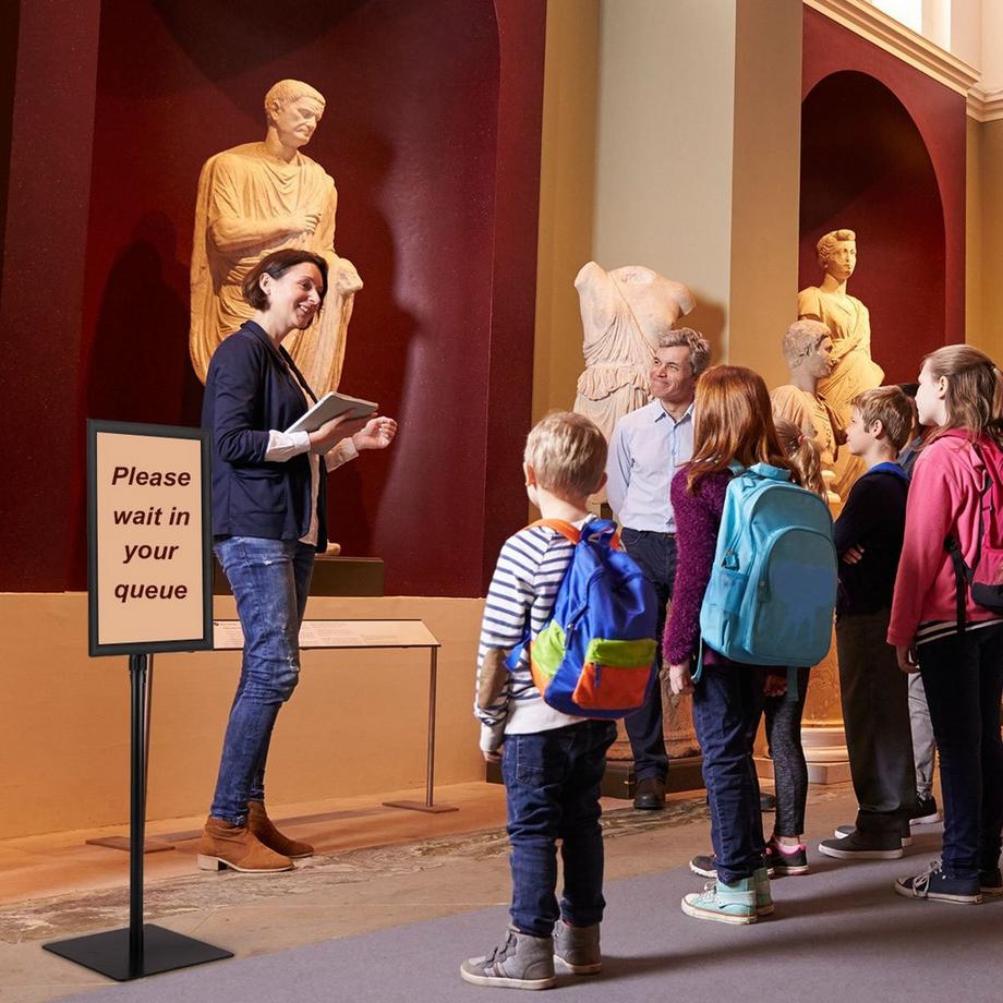 Northio  Infoständer A3 Höhenverstellbarer Abnehmbarer Plakatständer Plakat Silber/ Schwarz 42 x 29,5 cm-Schwarz 