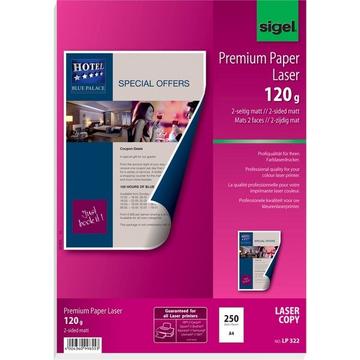 SIGEL Farblaser-Papier A4 LP322 120g,matt, weiss 250 Blatt