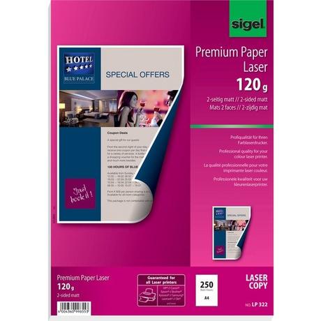 Sigel SIGEL Farblaser-Papier A4 LP322 120g,matt, weiss 250 Blatt  