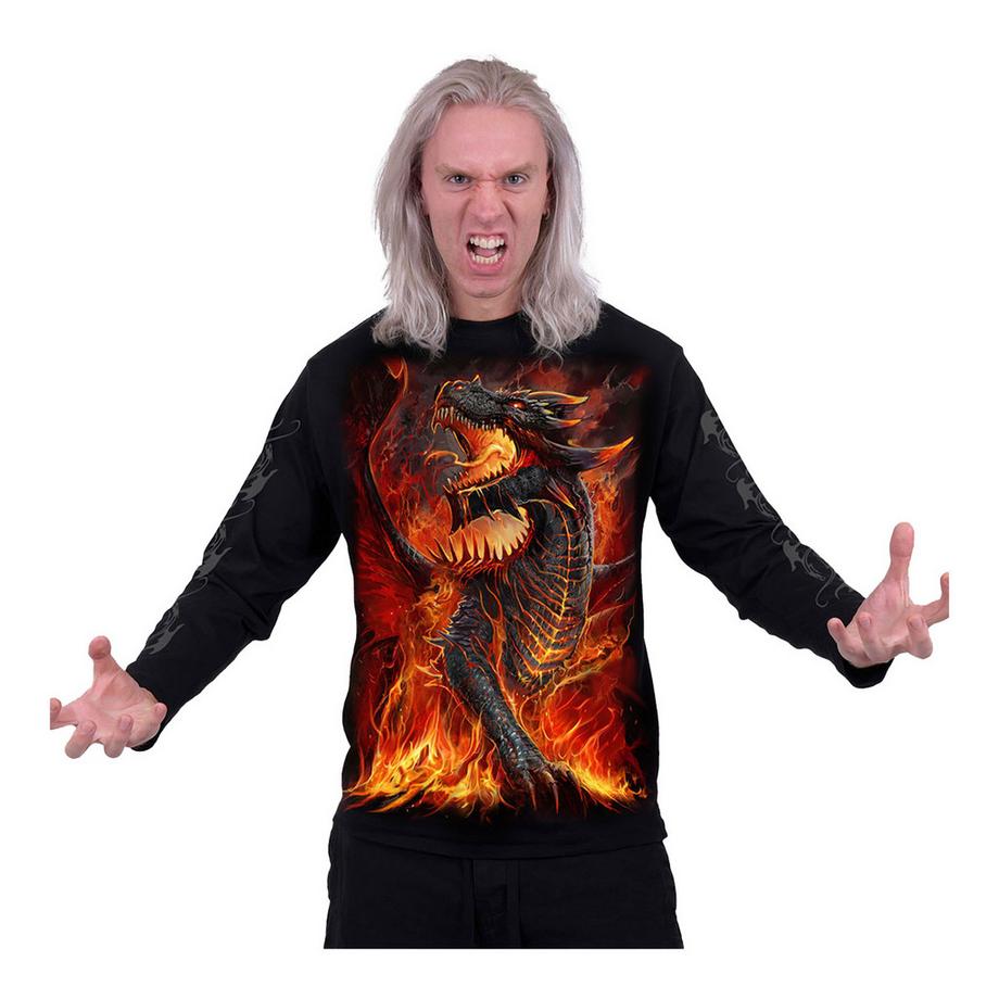 Spiral T-Shirt Manches Longues Draconis avec Imprimé Dos et Manches  