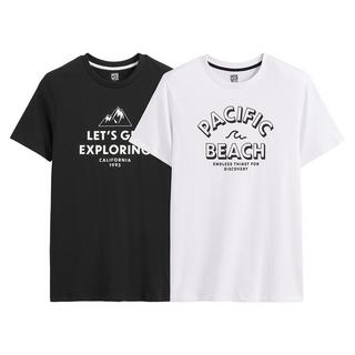 La Redoute Collections  2er-Pack T-Shirts mit Rundhals und Messageprint 