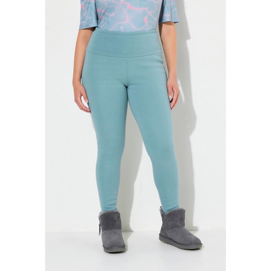 Ulla Popken Legging Taille Haute avec Doublure en Fausse Fourrure  