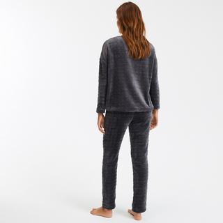 La Redoute Collections  Fleece-Pyjama mit langen Ärmeln 