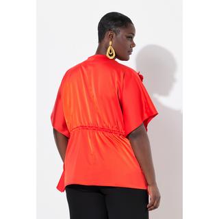 Ulla Popken  Shirtbluse, oversized, Wasserfall-Ausschnitt, Halbarm 