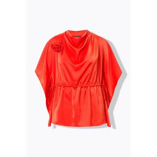 Ulla Popken  Shirtbluse, oversized, Wasserfall-Ausschnitt, Halbarm 