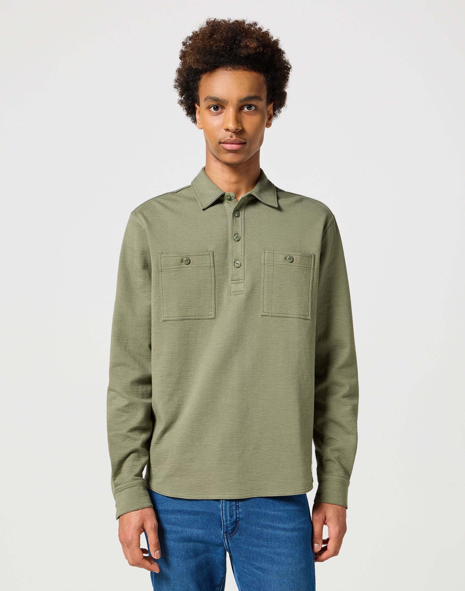 Wrangler  Langarmpolo Longsleeves Utility Polo 