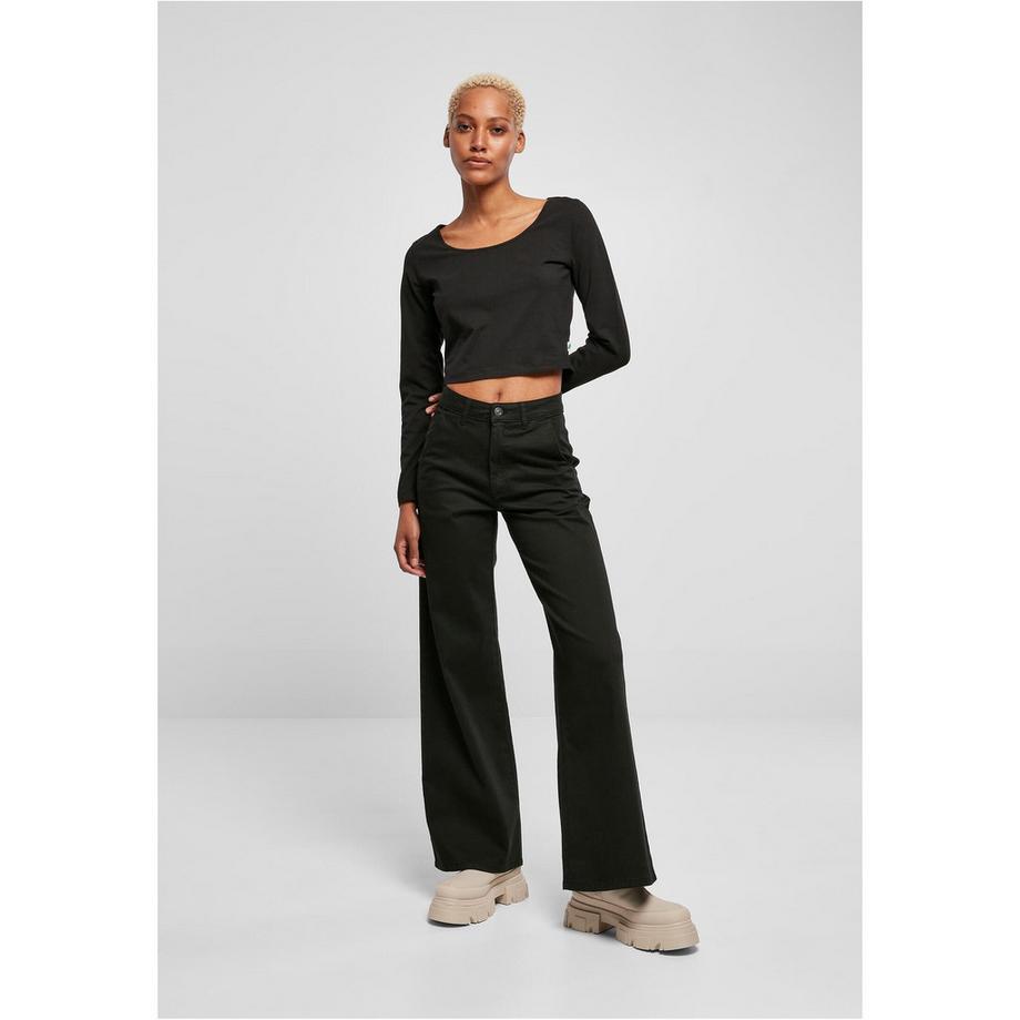 URBAN CLASSICS Langarm Crop T-Shirt  