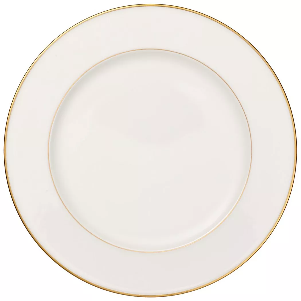 VILLEROY & BOCH SIGNATURE Platte rund flach Anmut Gold 32cm weiss