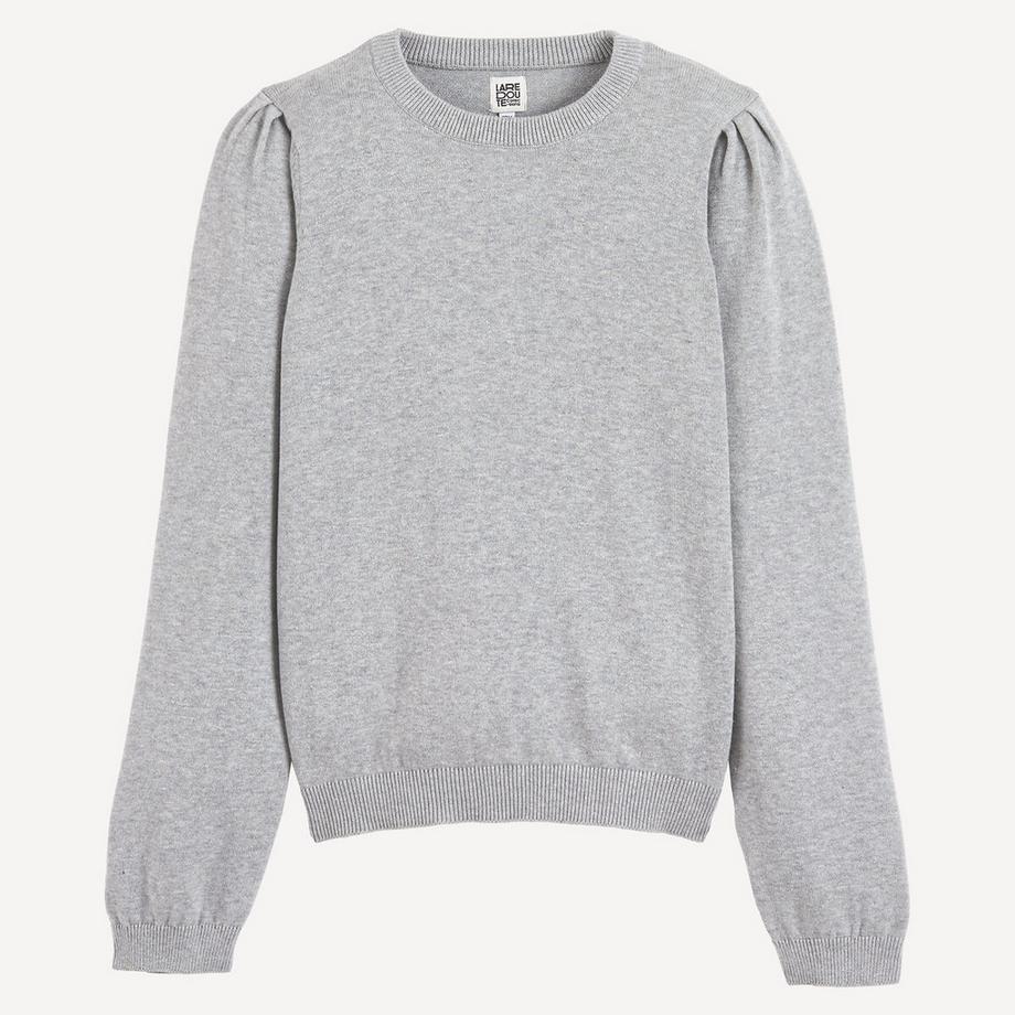 La Redoute Collections  Pull col rond en fine maille avec fronces aux épaules 