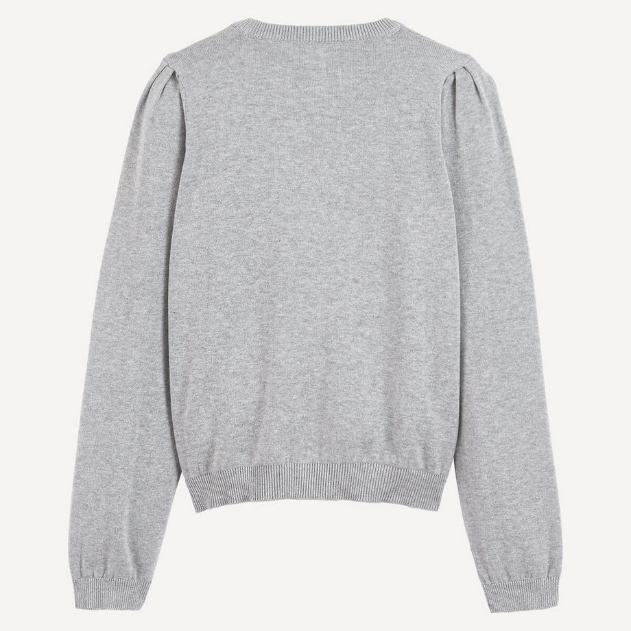 La Redoute Collections  Pull col rond en fine maille avec fronces aux épaules 