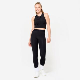DOMYOS  Débardeur - Crop Top Damen enganliegend - schwarz 