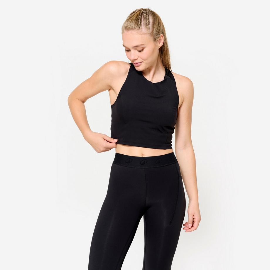 Débardeur - Crop Top Damen enganliegend - schwarz