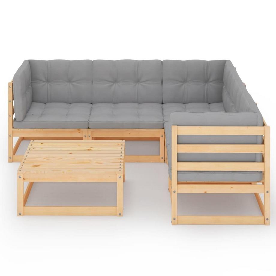 VidaXL Ensemble de salon de jardin bois de pin  