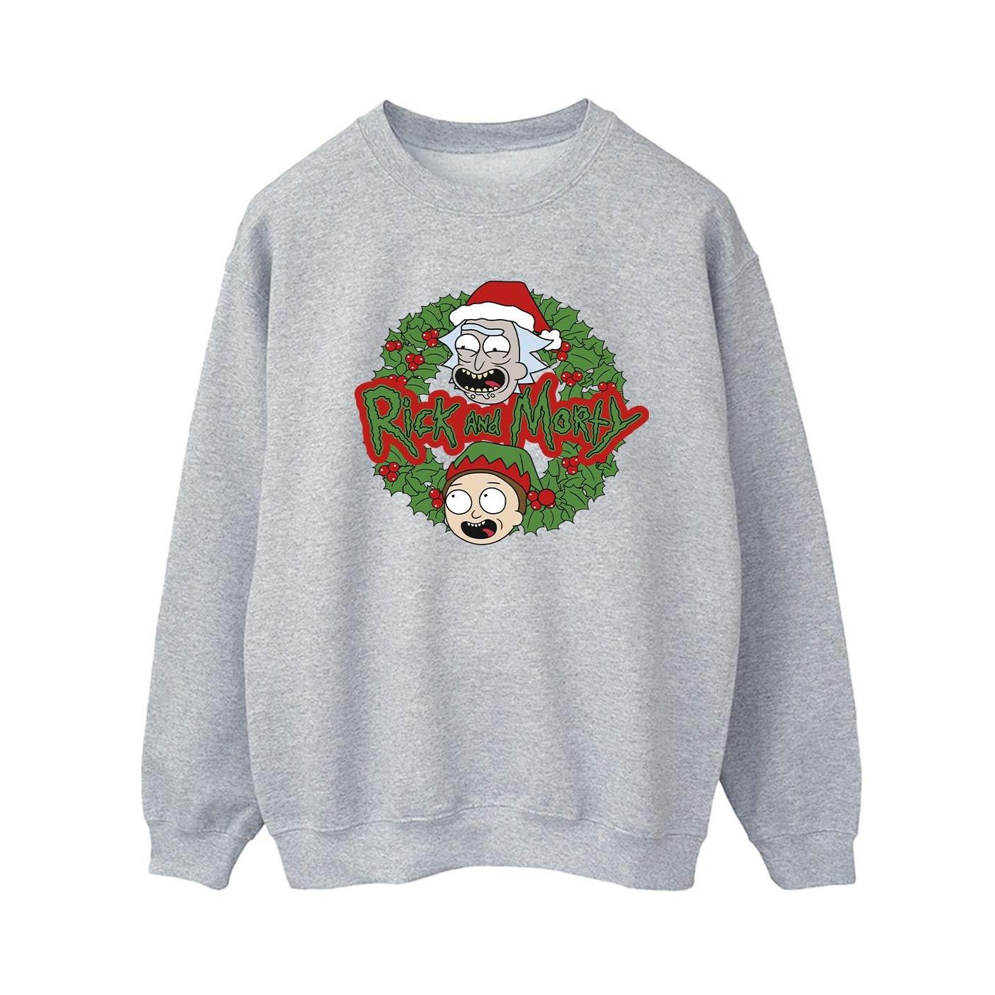 Rick And Morty  Christmas Wreath Sweatshirt 