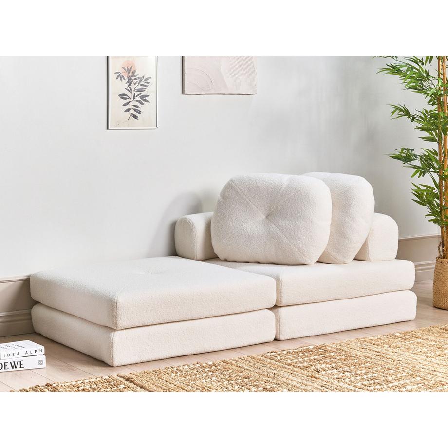 Beliani Schlafsofa aus Bouclé Modern OLDEN  