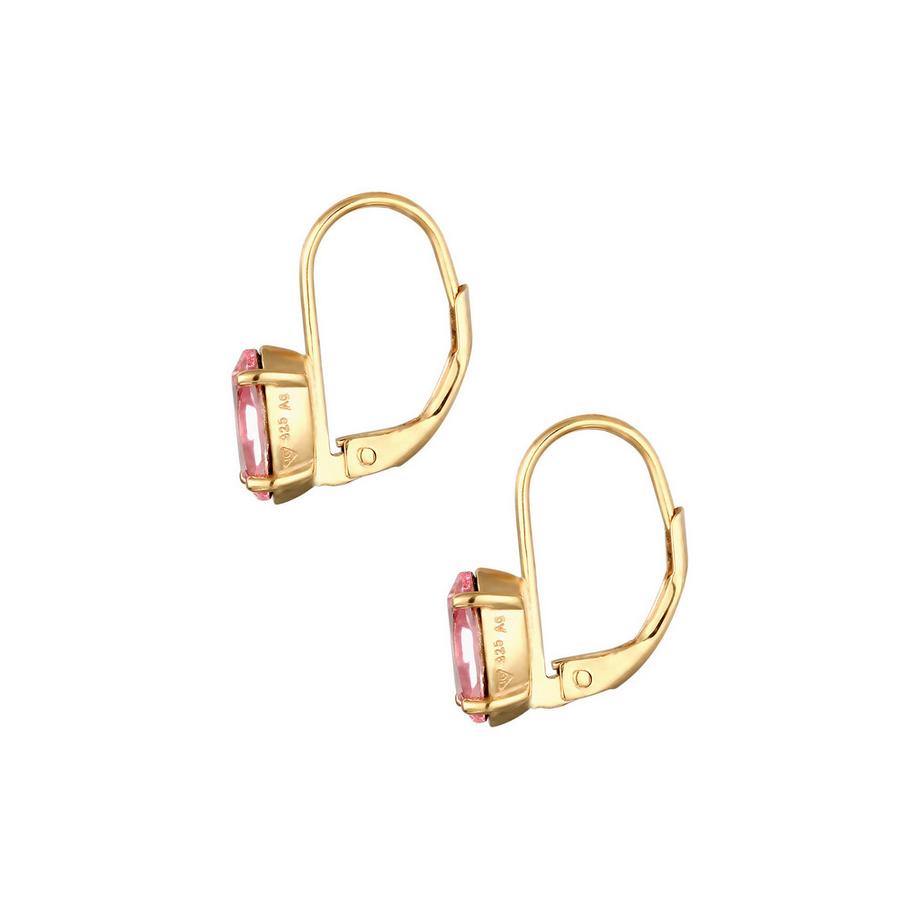 Elli  Ohrringe Ohrhänger Kurz Oval Glas Kristalle 925 Sterling Silber 