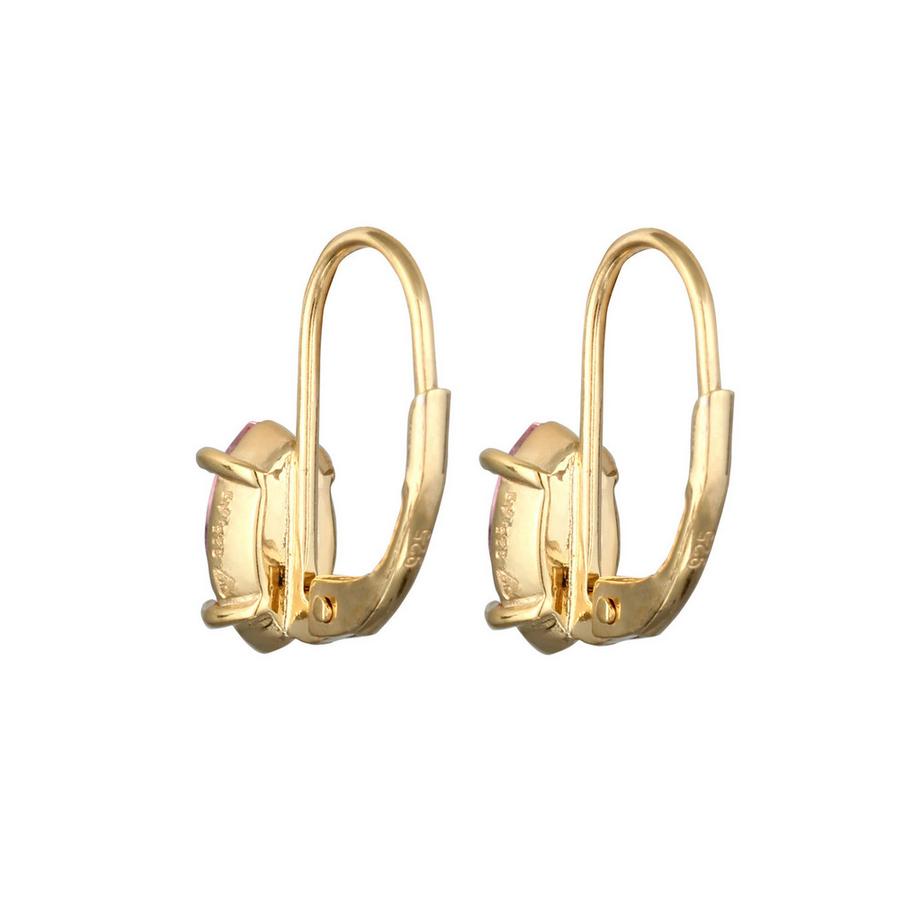 Elli  Ohrringe Ohrhänger Kurz Oval Glas Kristalle 925 Sterling Silber 