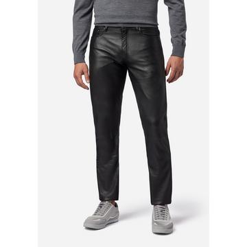Pantalon en cuir pour hommes No. 3 TR Jeans, dans un style classique à 5 poches, taille normale.