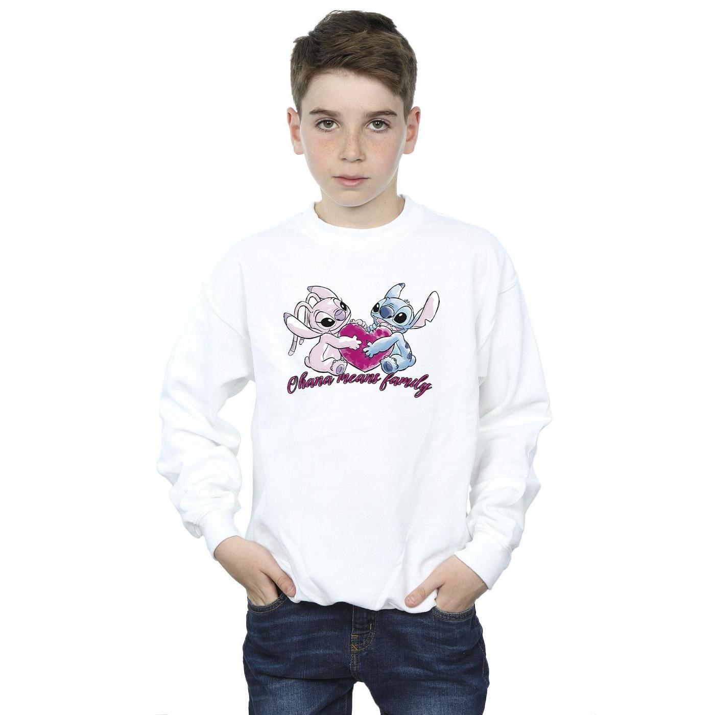 Disney  Lilo And Stitch Ohana Heart With Angel Sweatshirt 