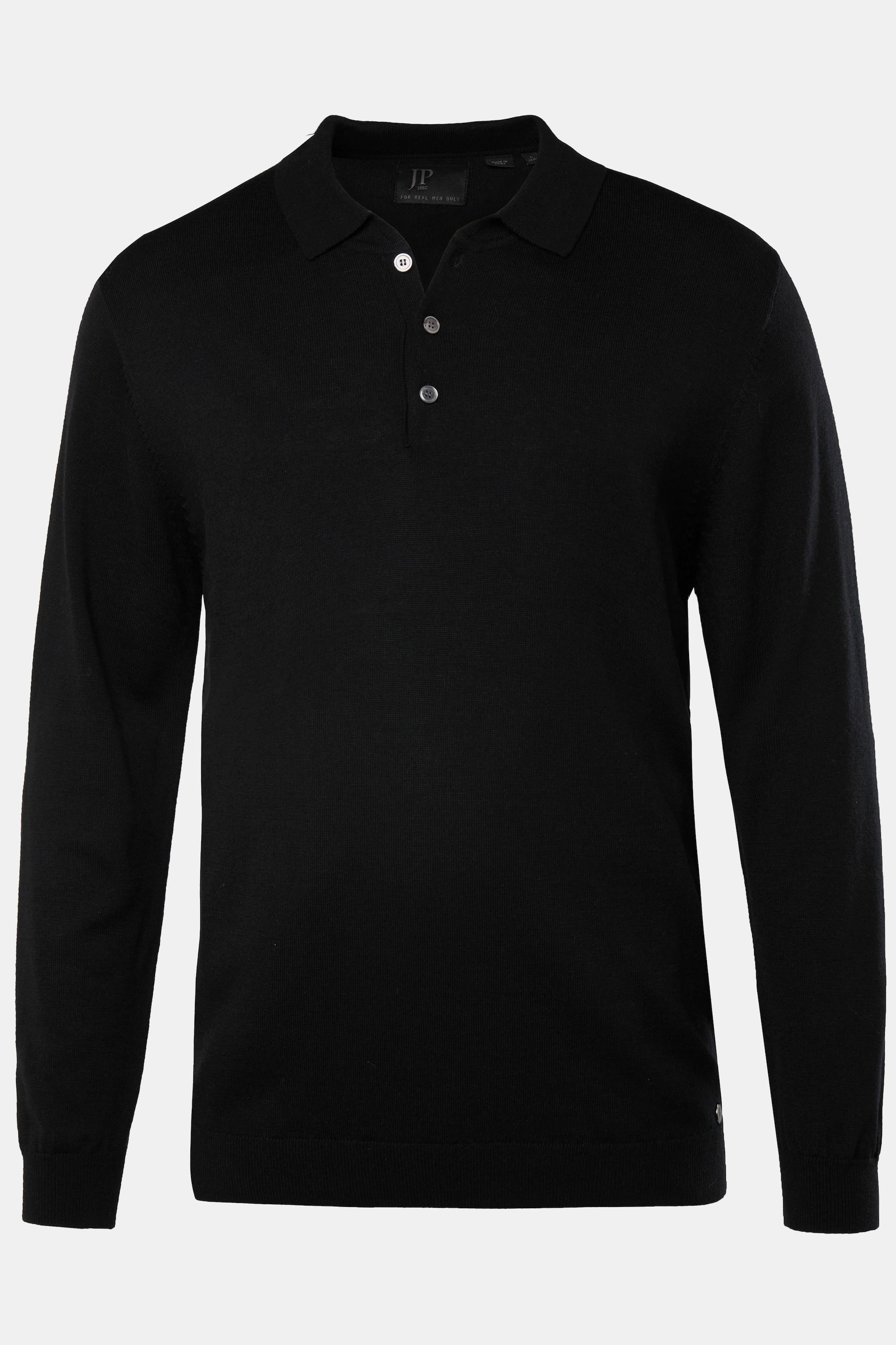 JP1880  Strick-Poloshirt FLEXNAMIC®, Langarm, Merino-Mix, bis 7 XL 