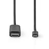 Nedis  USB-C™ Adapter | USB 3.2 Gen 1 | USB-C™ Male | HDMI™ Connector | 4K@60Hz | 2.00 m | Rund | Vernickelt | PVC | Schwarz | Box 
