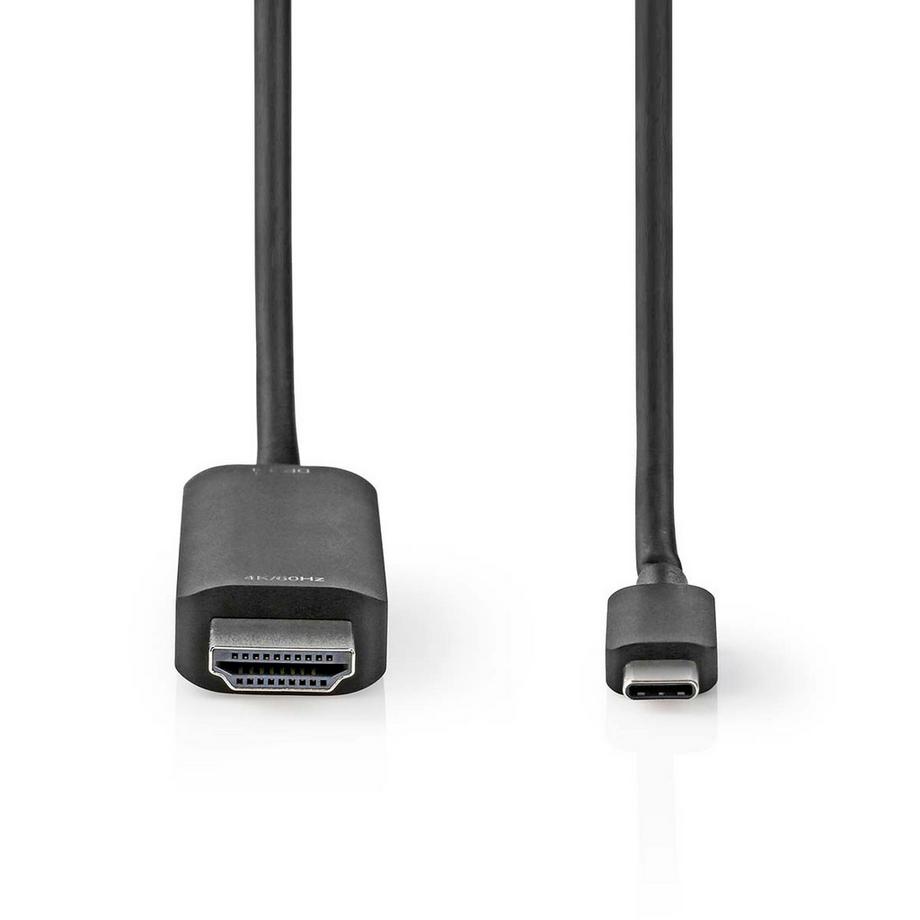 Nedis  Adattatore USB-C™ | USB 3.2 Gen 1 | USB-C™ Maschio | Connettore HDMI™ | 4K@60Hz | 2,00 m | Rotondo | Nichelato | PVC | Nero | Scatola 
