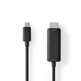 Nedis  Adaptateur USB-C™ | USB 3.2 Gen 1 | USB-C™ mâle | HDMI™ Connecteur | 4K@60Hz | 2,00 m | Rond | Nickelé | PVC | Noir | Boîte 