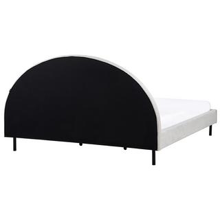 Beliani Lit avec sommier en Tissu Rétro MARGUT  