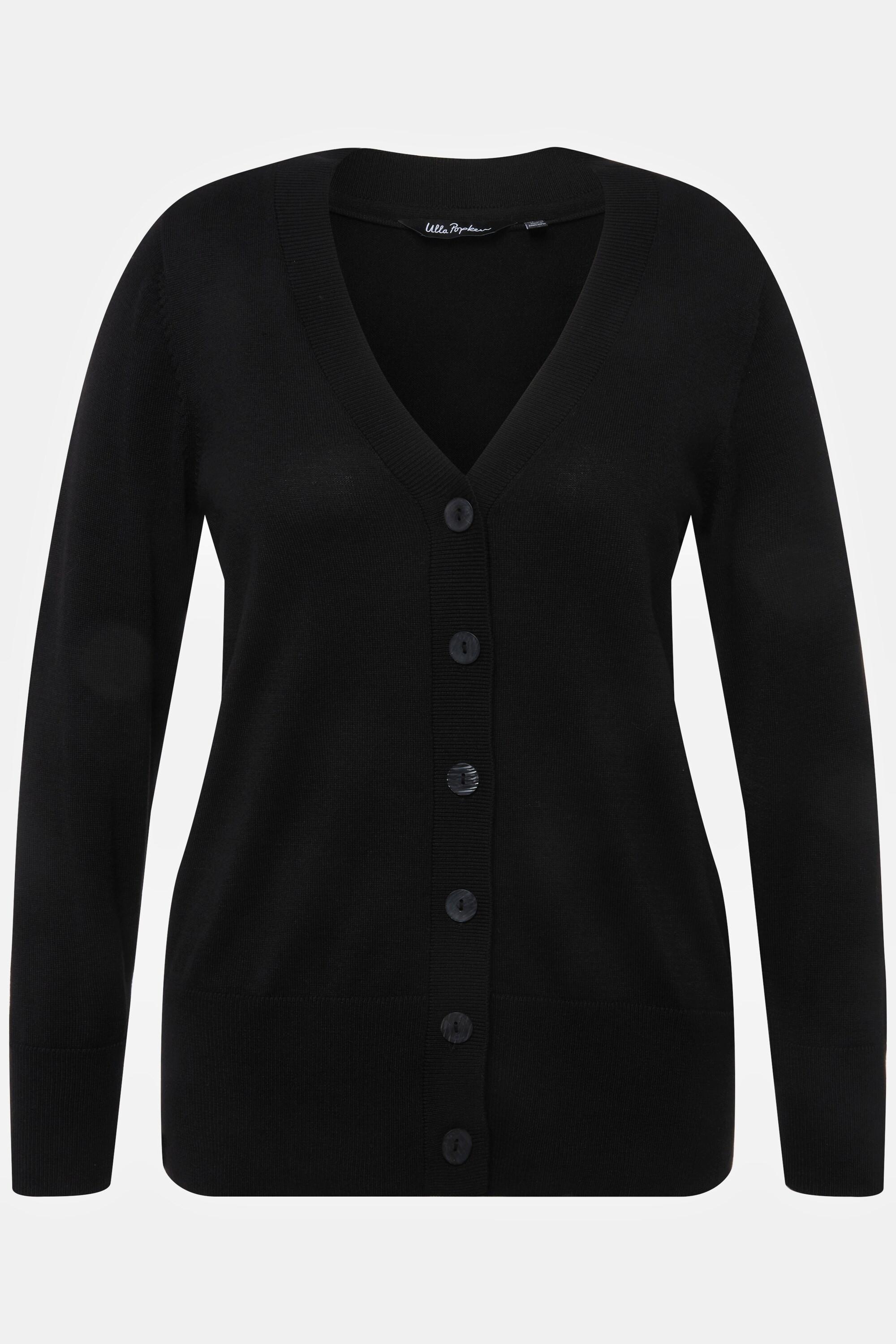 Ulla Popken Cardigan Maglia Fine Scollatura V Abbottonatura  