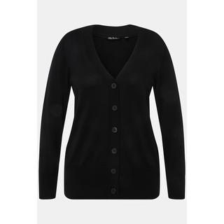 Ulla Popken Cardigan Maglia Fine Scollatura V Abbottonatura  