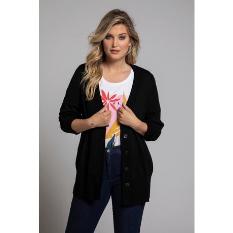 Ulla Popken Cardigan Maglia Fine Scollatura V Abbottonatura  