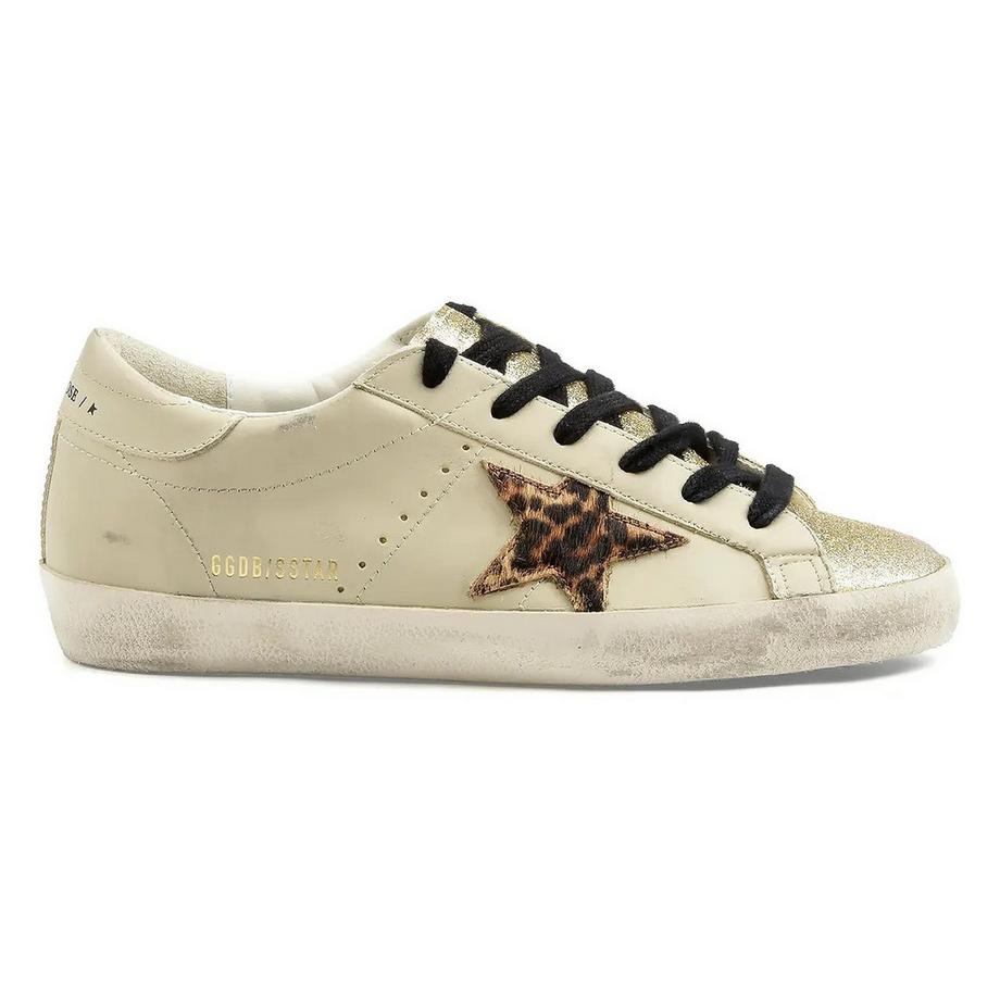 golden goose Super-Star Sneaker mit Leopardenmuster Stern  