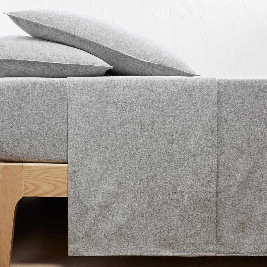 Drap plat en flanelle de coton chambray