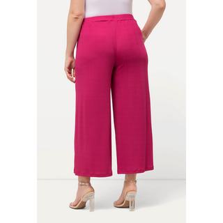 Ulla Popken  Culottes in tessuto operato lunghe fino al polpaccio con taglio della gamba dritto e cintura elastica 