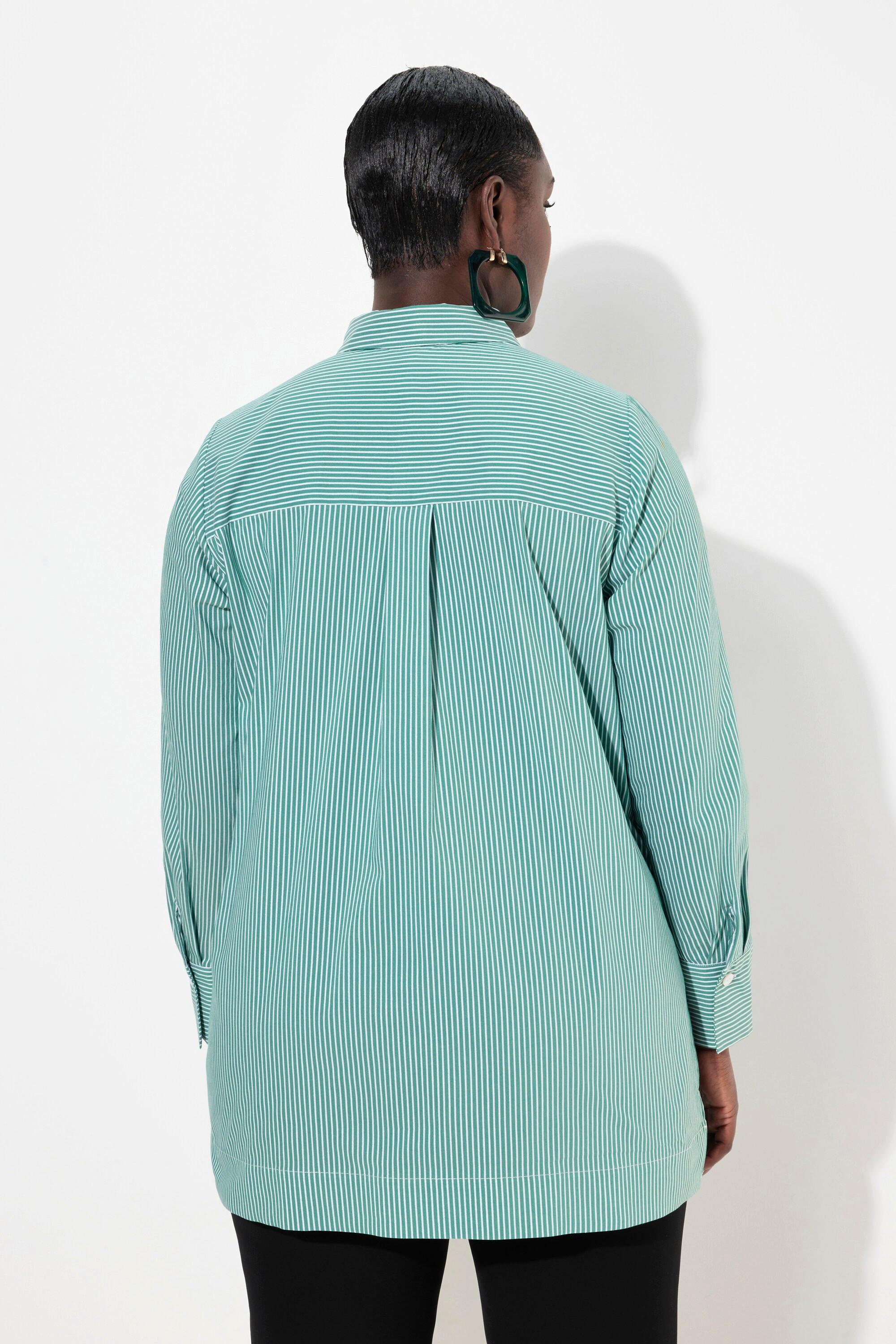 Ulla Popken Camicia a righe Collo camicia Maniche lunghe  