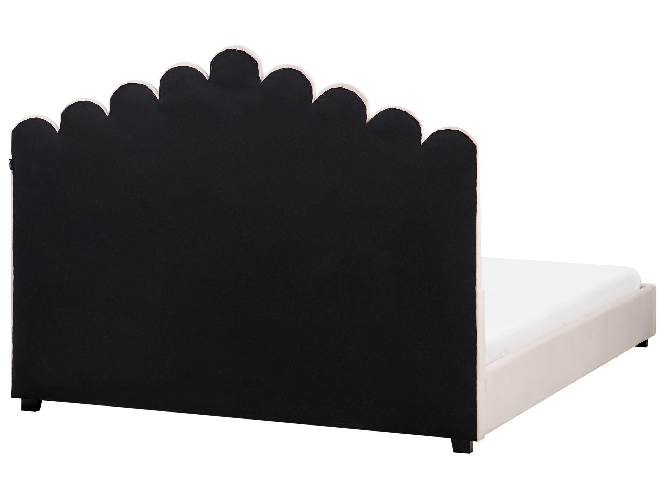 Beliani Lit avec sommier en Velours Glamour VINCENNES  