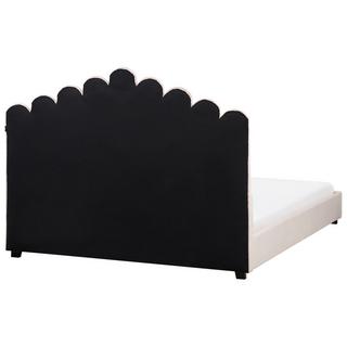 Beliani Lit avec sommier en Velours Glamour VINCENNES  