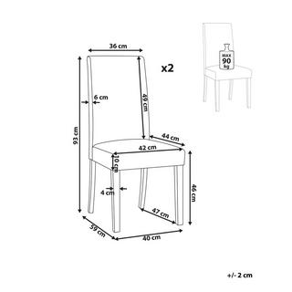 Beliani Lot de 2 chaises en Cuir PU Rétro BROADWAY  