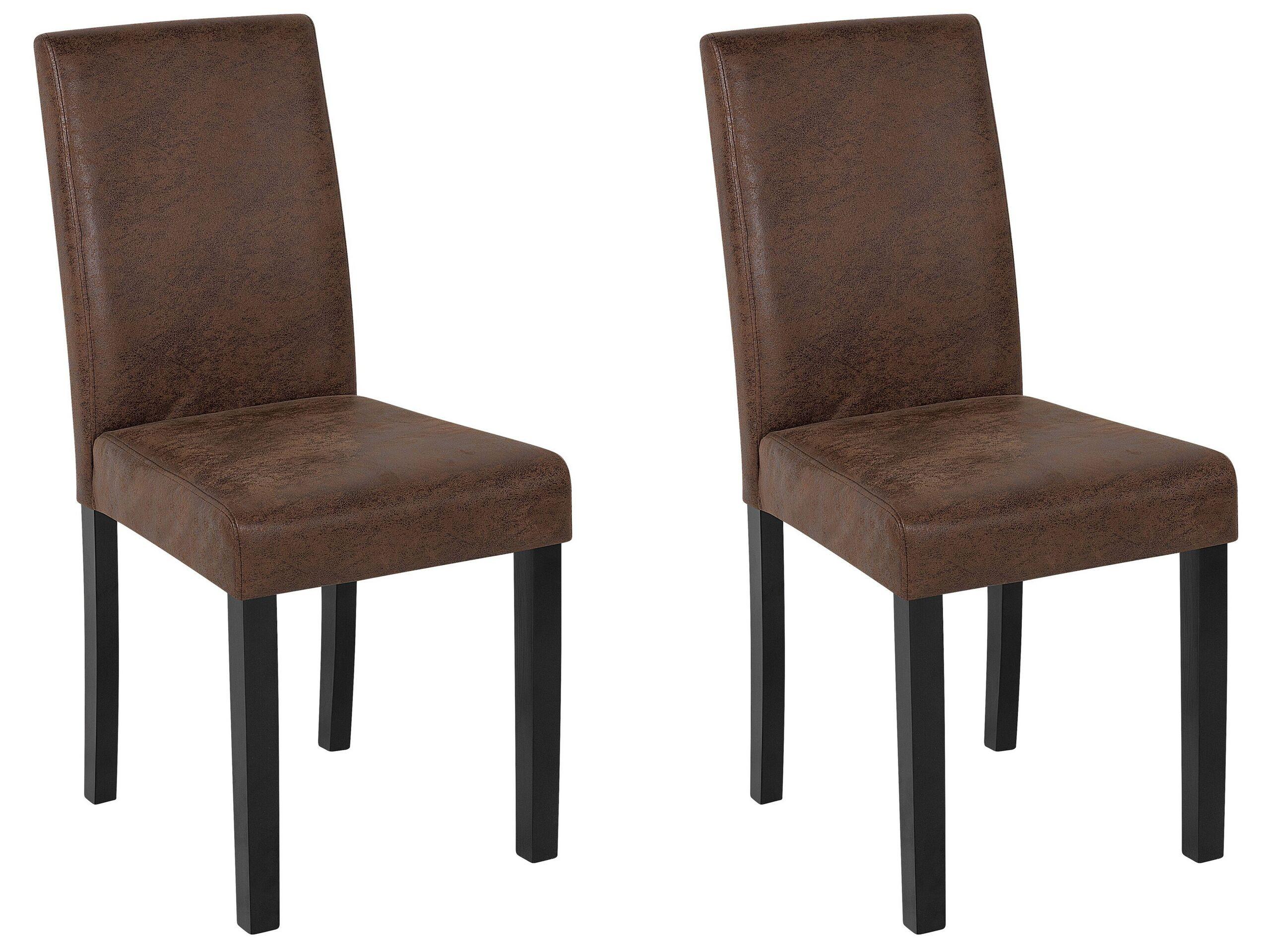 Beliani Lot de 2 chaises en Cuir PU Rétro BROADWAY  