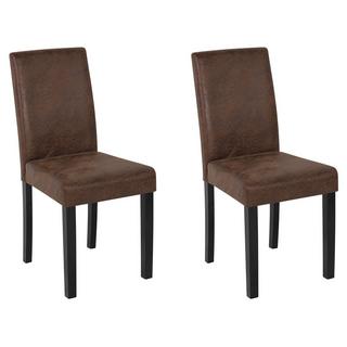 Beliani Lot de 2 chaises en Cuir PU Rétro BROADWAY  