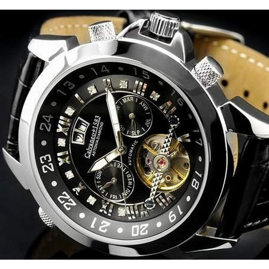 Zeitlos  Astonia Diamond Steel Black Automatik 