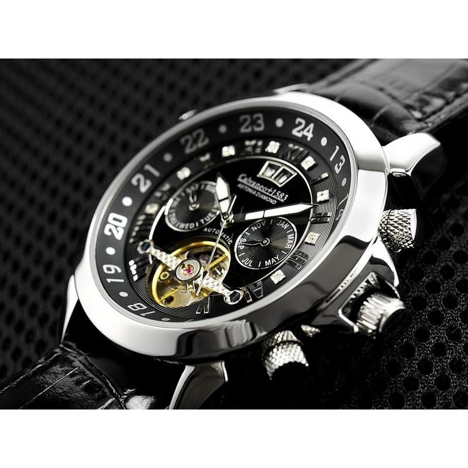 Zeitlos  Astonia Diamond Steel Black Automatik 
