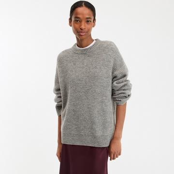 Pull col rond en grosse maille mousseuse