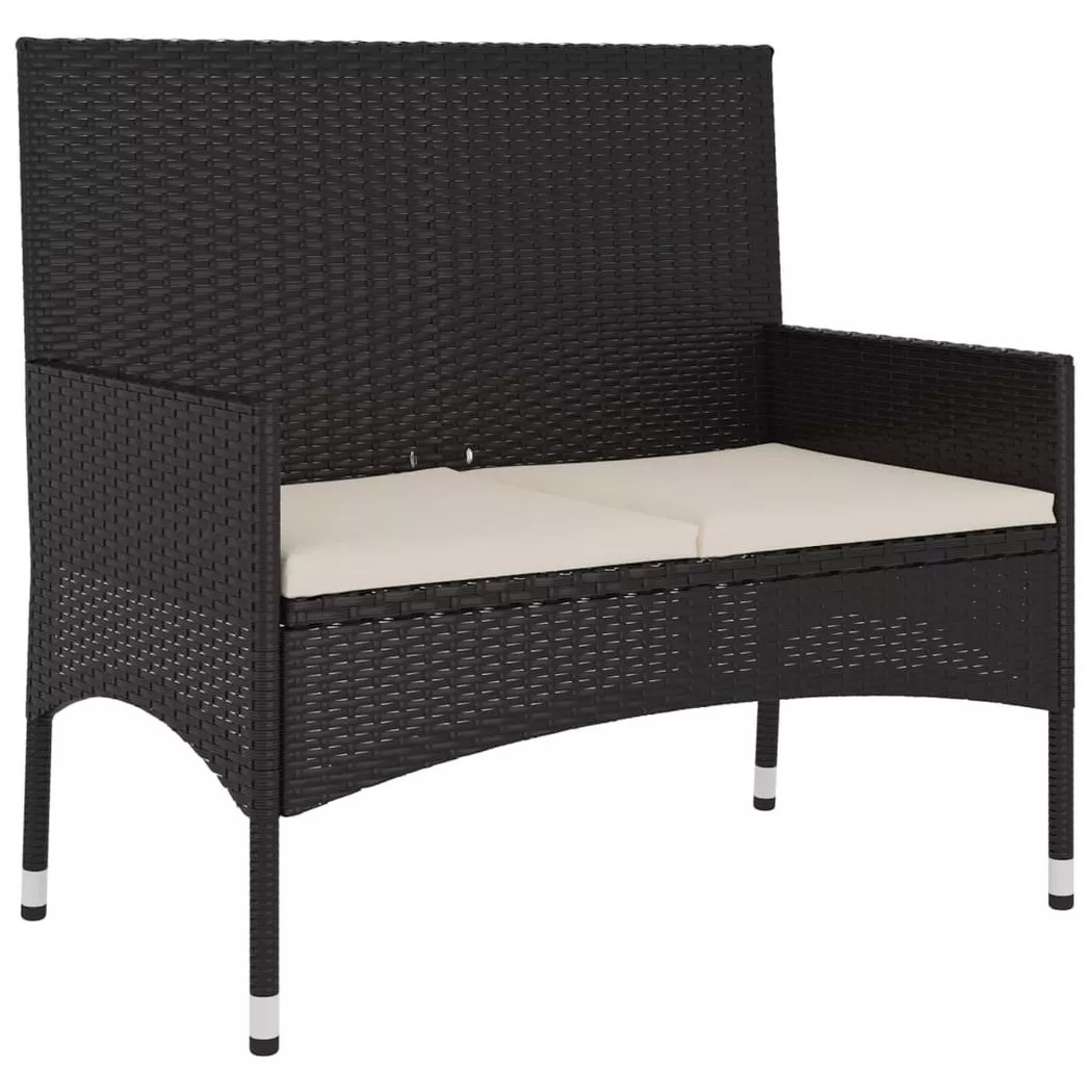 VidaXL - Gartenbank poly-rattan, One Size, Schwarz