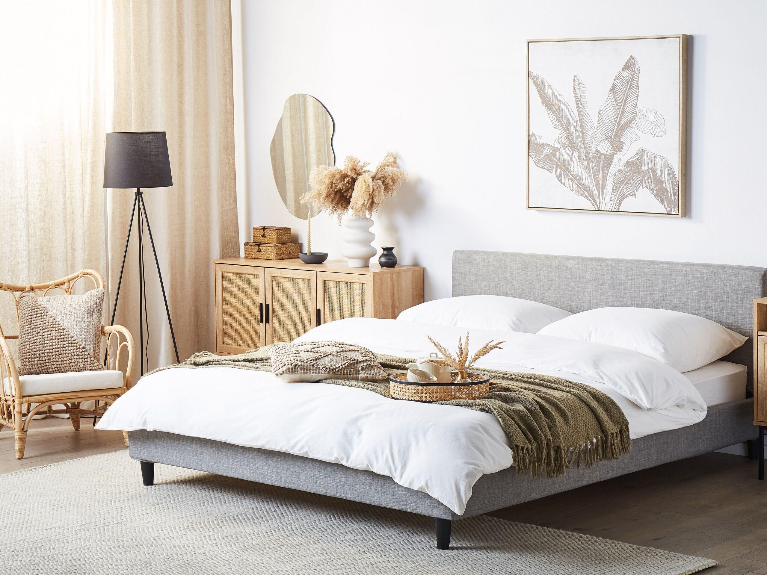 Beliani Bett mit Lattenrost aus Polyester Modern FITOU  